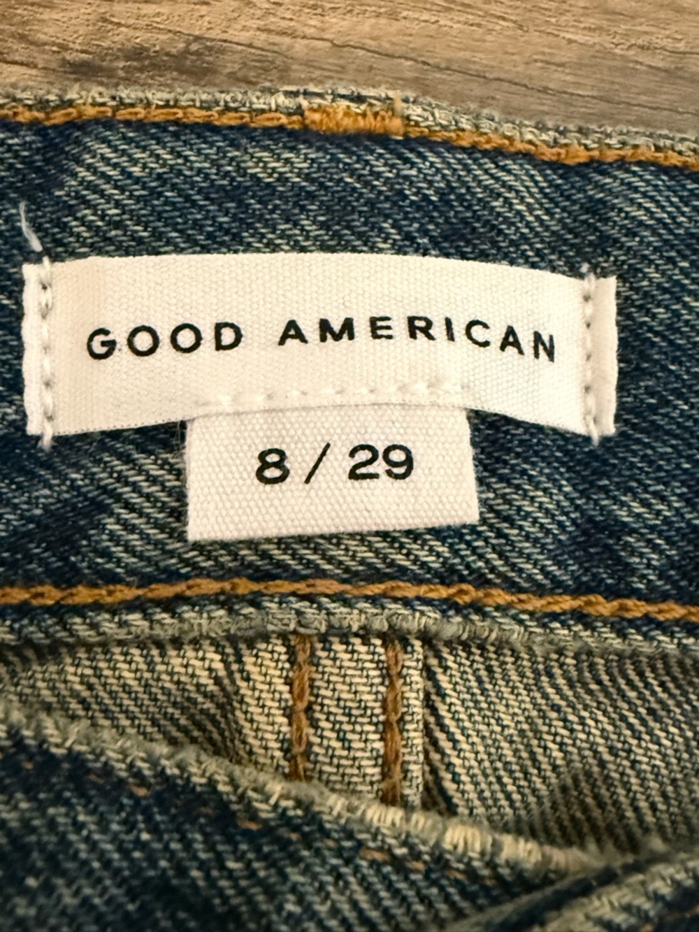 Good American The Khloé High Waist Patch Denim Straight Leg Jeans - Picture 4 of 10